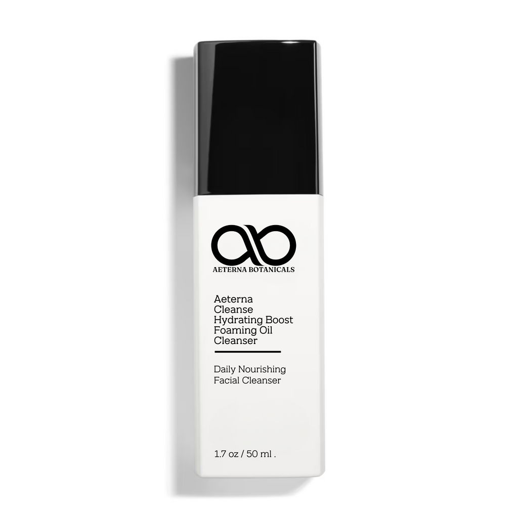 Aeterna Botanicals facial cleanser bottle on a white background