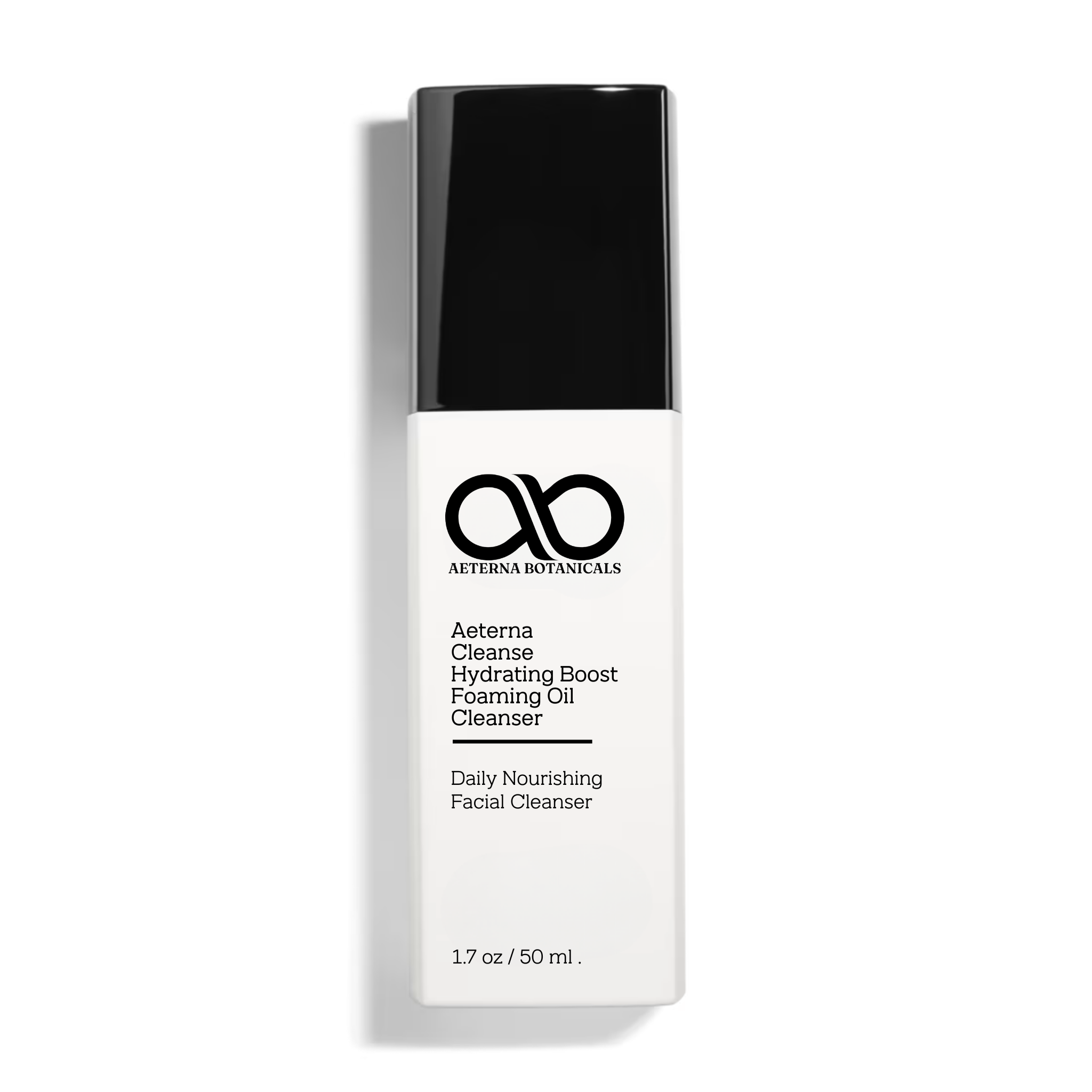 Aeterna Botanicals facial cleanser bottle on a white background