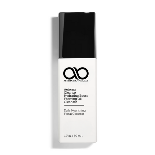 Aeterna Botanicals facial cleanser bottle on a white background