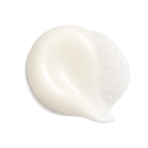 Close-up of a white cream or gel on a white background
