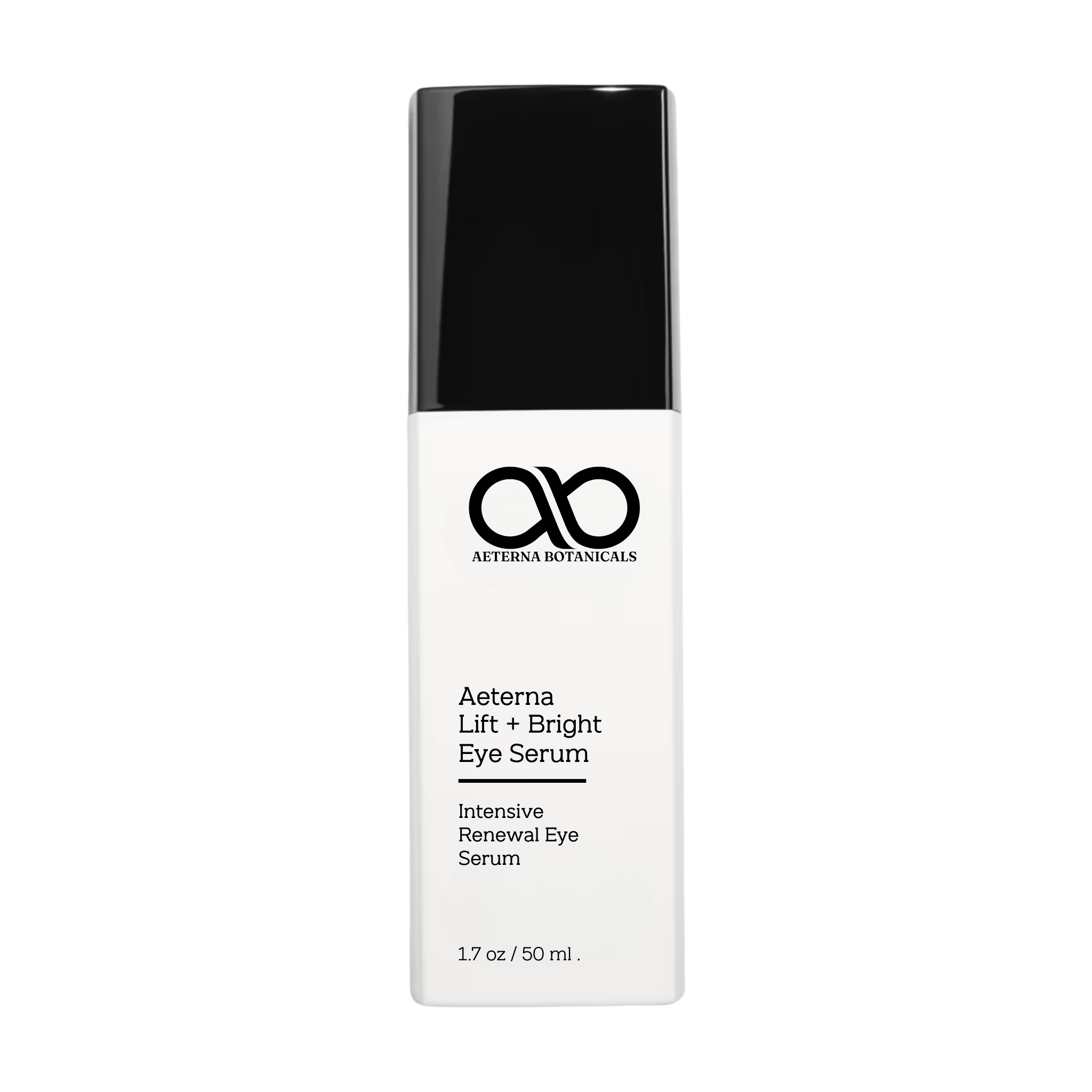 Aeterna Botanicals Lift + Bright Eye Serum bottle on a white background