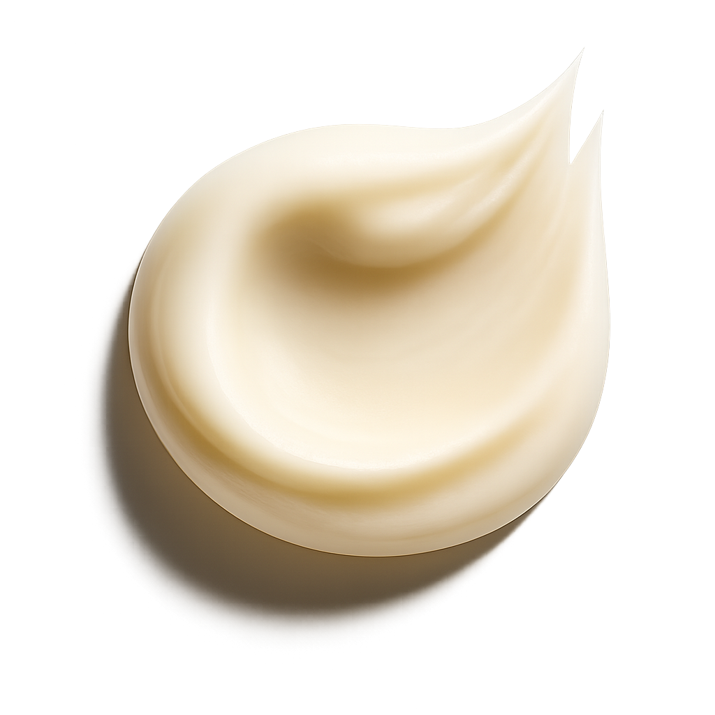 Close-up of a Aeterna Botanicals Aeterna Riche Face Moisturizer a smooth, beige cream on a white background