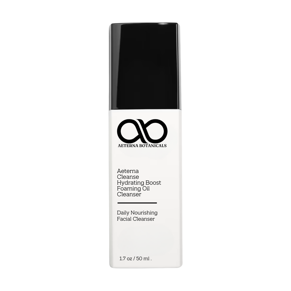 Aeterna Botanicals facial cleanser bottle on a white background