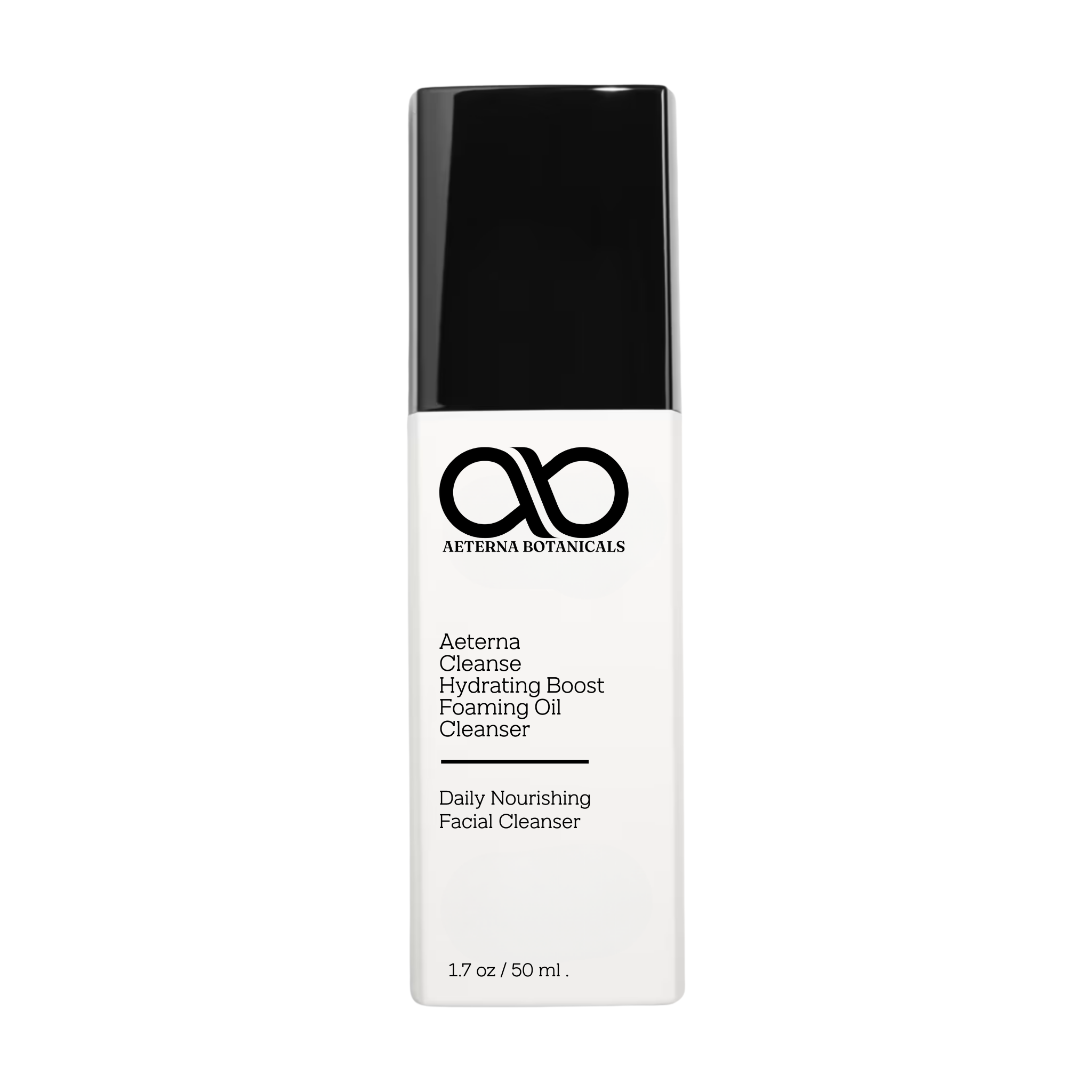Aeterna Botanicals facial cleanser bottle on a white background